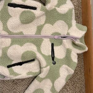 Stella McCartney Kids Green and Cream Sherpa Jacket